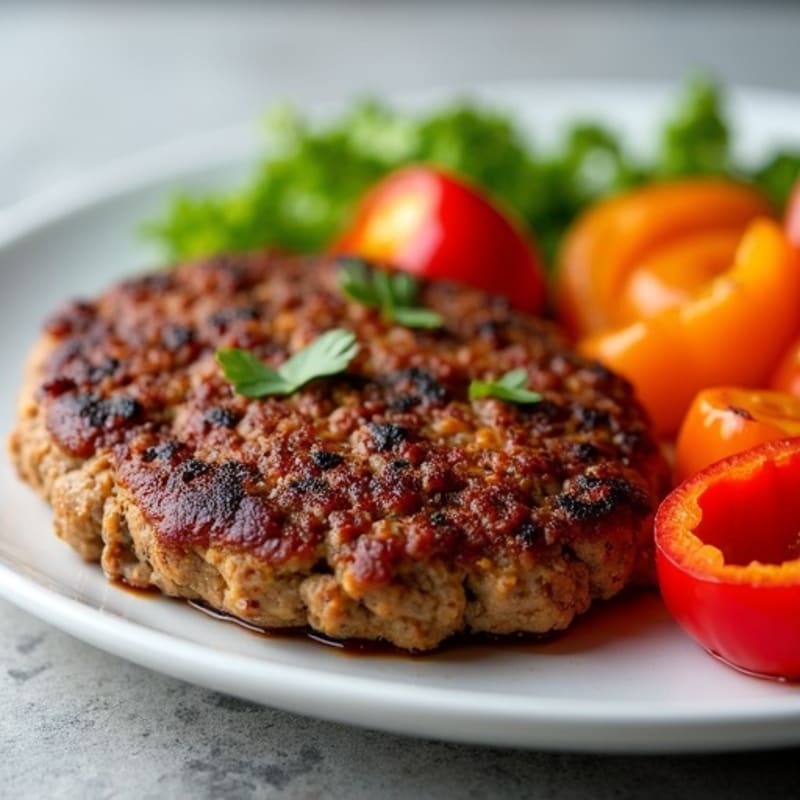 Crispy Lean Ground Beef with Roasted Sweet Potatoes and Bell Peppers