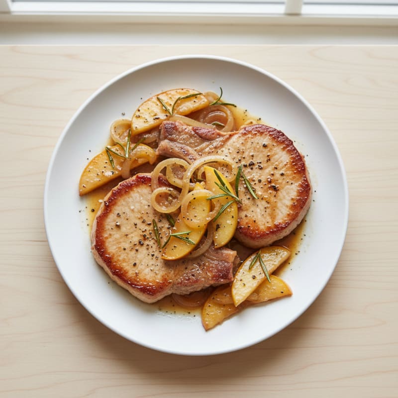 Pan-Seared Pork Loin Chops with Apples