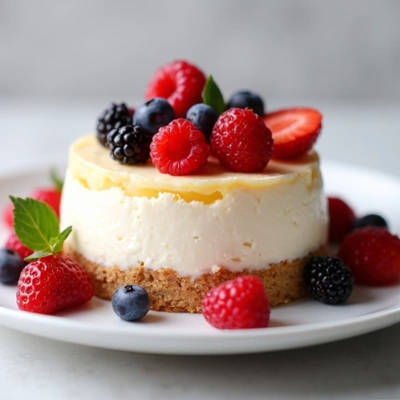 Cottage Cheese Protein Cheesecake with Fresh Berries