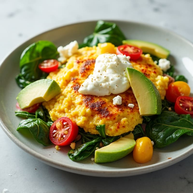 Egg White Veggie Scramble with Fresh Spinach