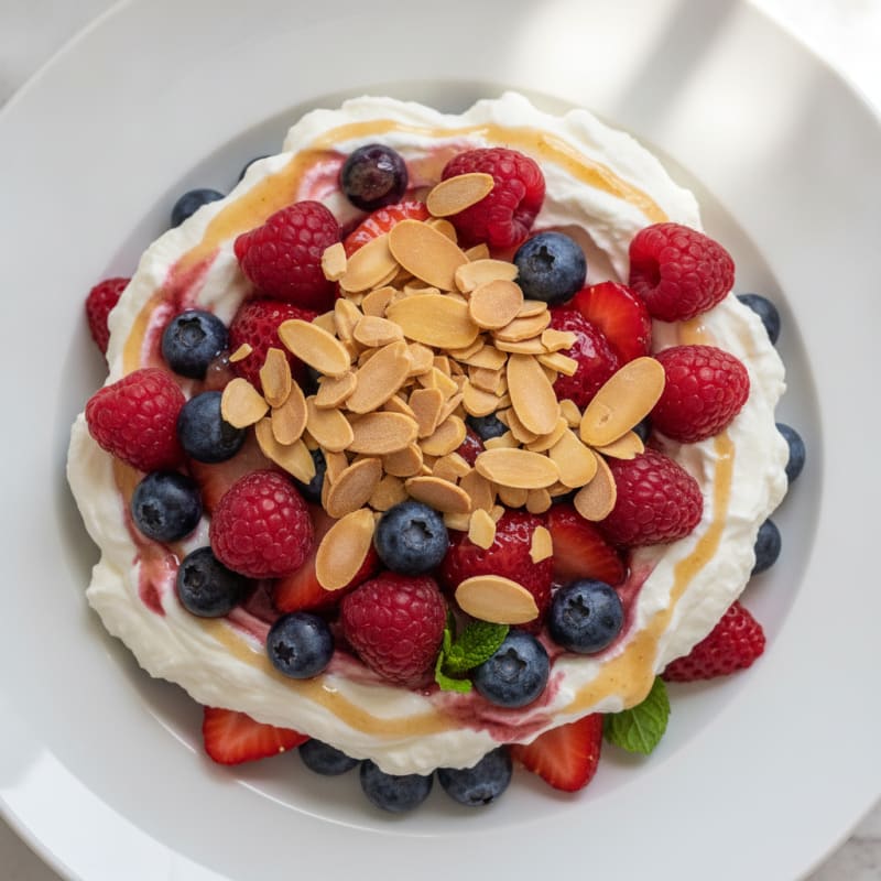 Greek Yogurt Protein Parfait with Berries and Almonds