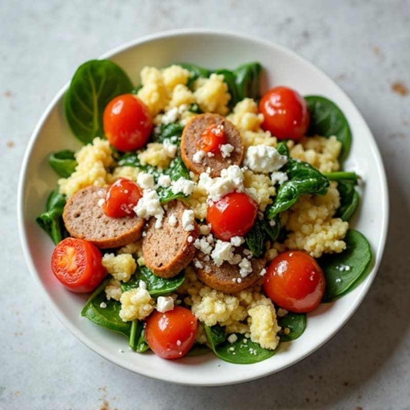 Protein-Packed Spinach and Feta Egg White Scramble