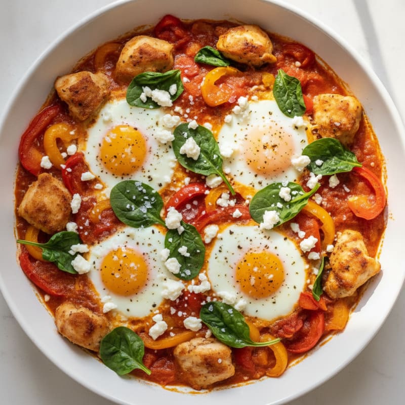 Baked Chicken and Egg Skillet