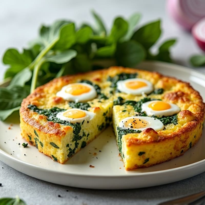 Creamy Spinach and Feta Egg Frittata