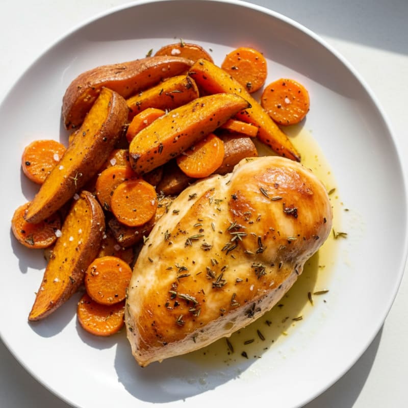 Tender Herb-Roasted Chicken with Root Vegetables