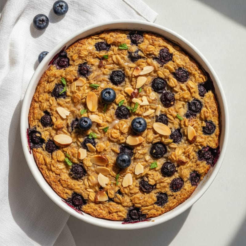 Blueberry Almond Oatmeal Bake