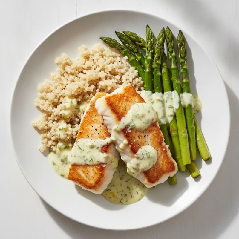 Pan-Seared Cod with Lemon-Dill Sauce