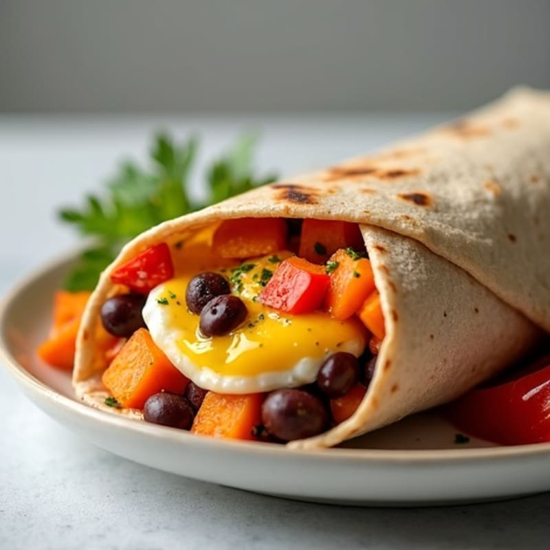 Protein-Packed Sweet Potato Black Bean Breakfast Burrito