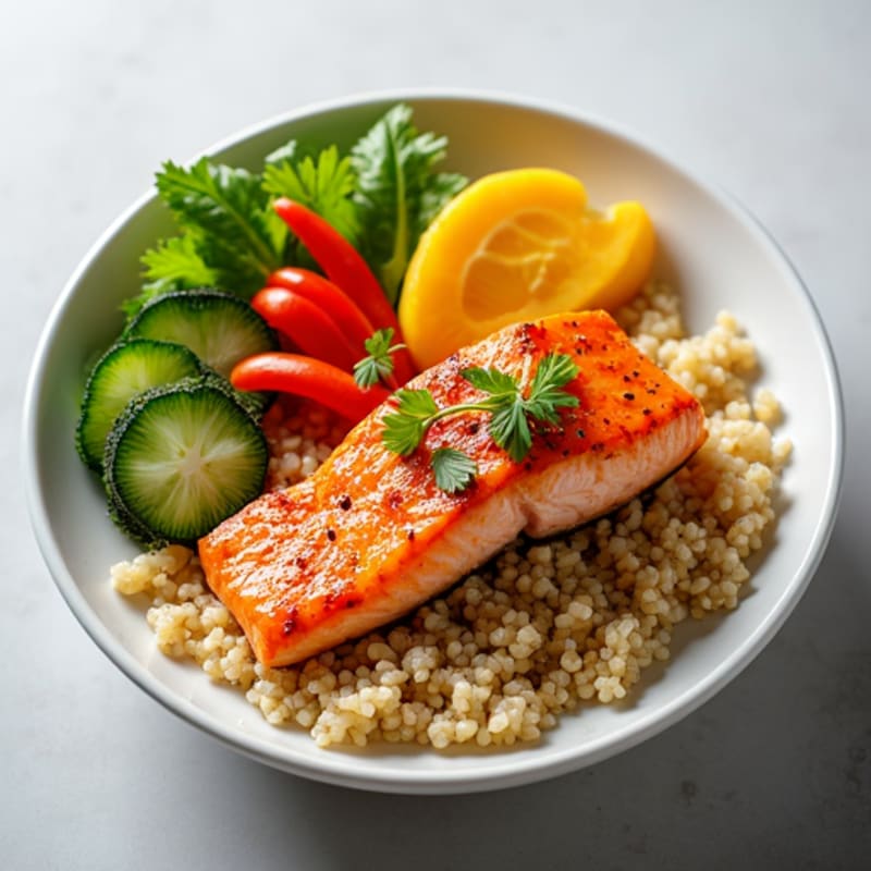 Spicy Mango Glazed Salmon Power Bowl