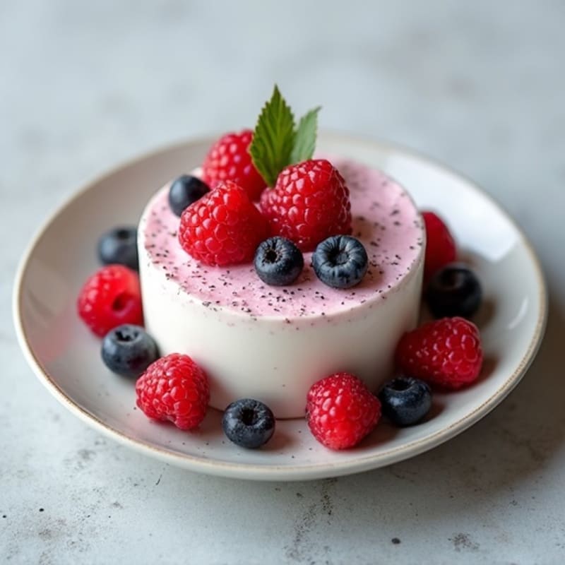 Greek Yogurt Protein Mousse with Mixed Berries
