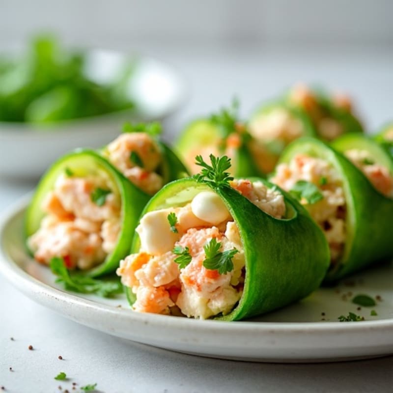 Fresh Cucumber Wrapped Crab and Avocado Rolls