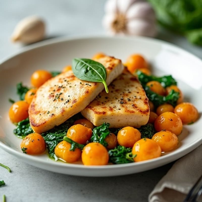 Creamy Sweet Potato Gnocchi with Chicken and Fresh Spinach