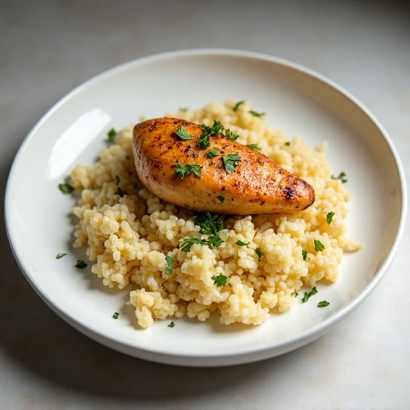 Creamy Yogurt-Spiced Chicken with Cauliflower Rice