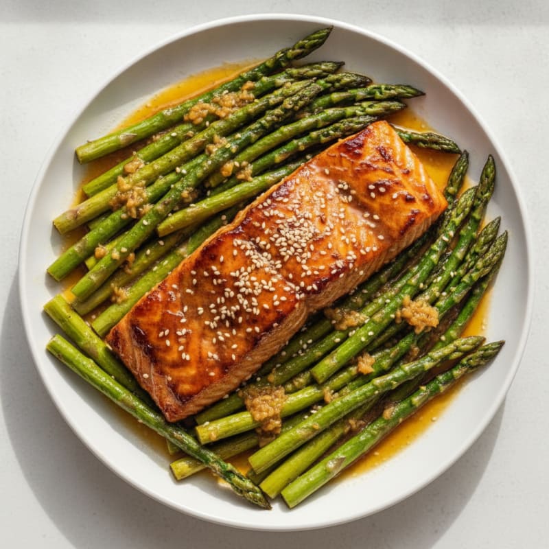 Teriyaki Glazed Salmon with Roasted Asparagus