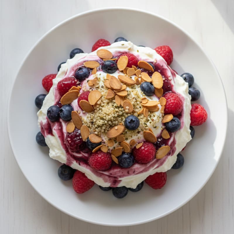 Greek Yogurt Protein Parfait with Mixed Berries