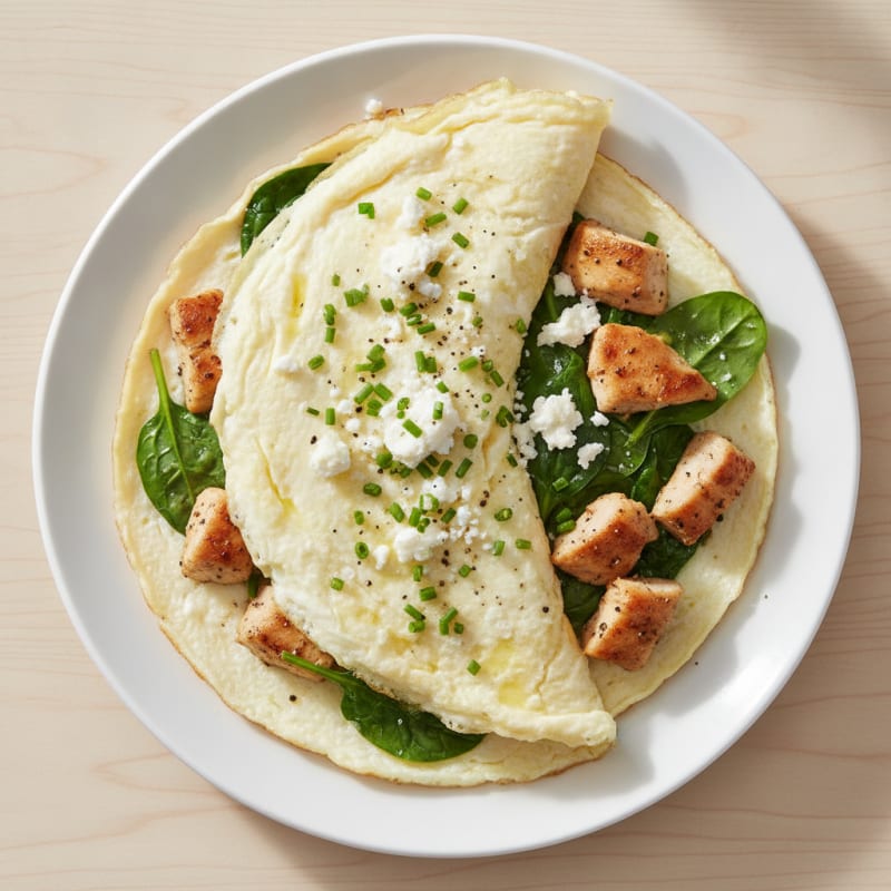 Chicken and Spinach Egg White Omelette