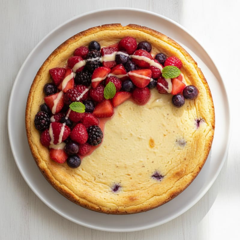 Greek Yogurt Protein Cheesecake with Berries