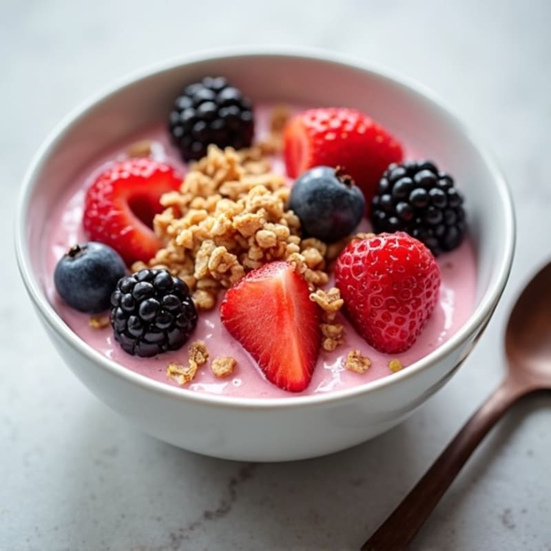 Silky Greek Yogurt Protein Bowl with Mixed Berries