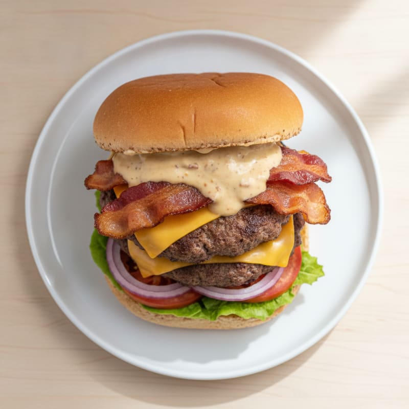 Double Bacon Cheeseburger with Secret Sauce