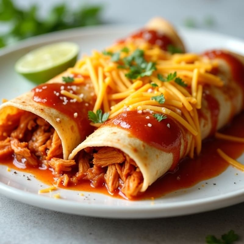 Baked Shredded Chicken Enchiladas with Smoky Chipotle Sauce
