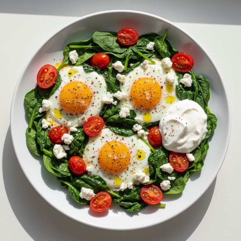 Baked Eggs with Spinach and Feta