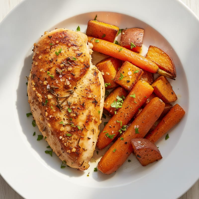 Garlic-Herb Roasted Chicken with Root Vegetables