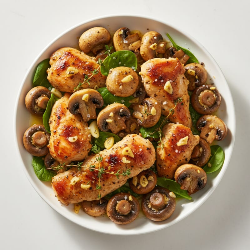 Golden Garlic Butter Roasted Mushrooms