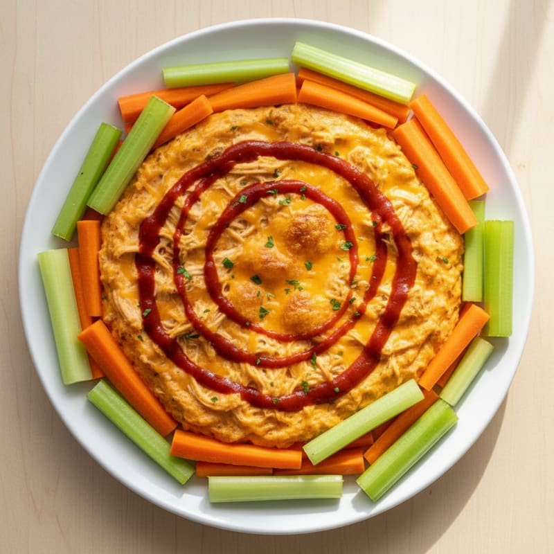 Clean Buffalo Chicken Dip with Fresh Veggie Dippers