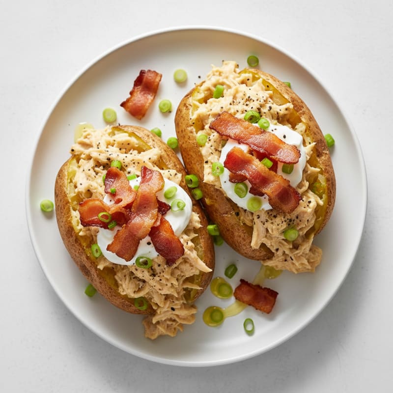 Creamy Loaded Baked Potatoes with Crispy Bacon