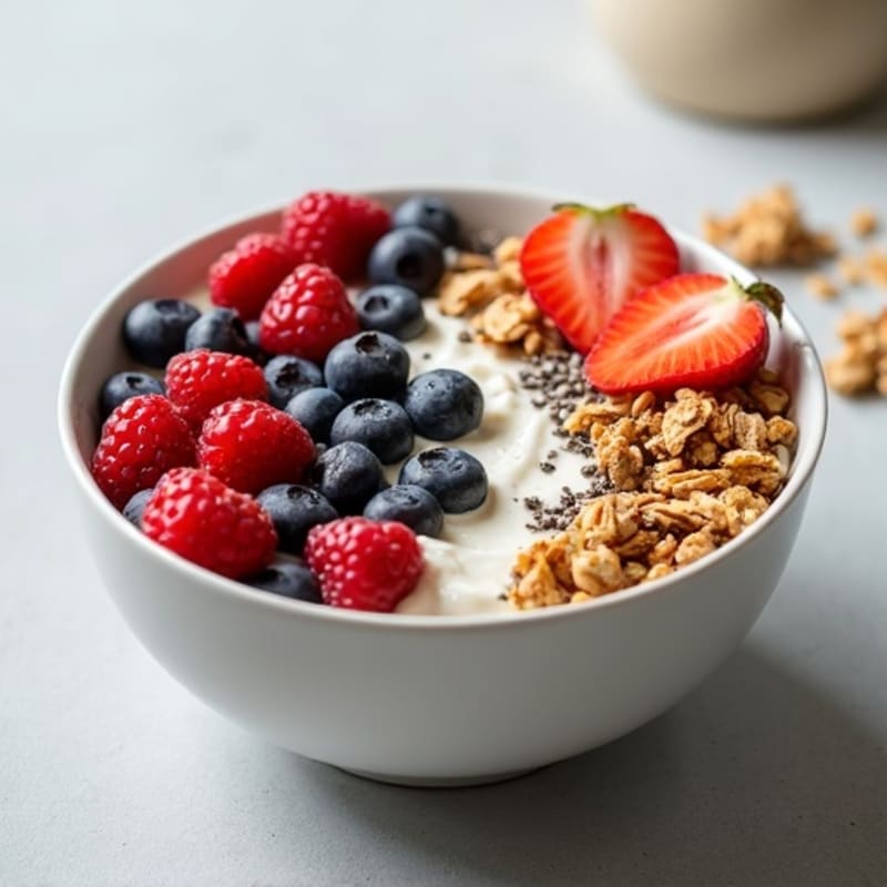 Cottage Cheese Berry Protein Bowl with Chia Seeds