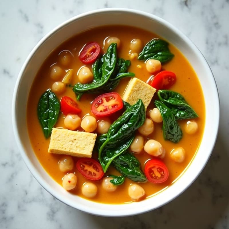 Creamy Coconut Chickpea and Spinach Curry Bowl