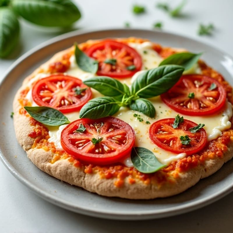 Crispy Whole Wheat Pizza with Fresh Tomato, Melty Mozzarella, and Aromatic Basil