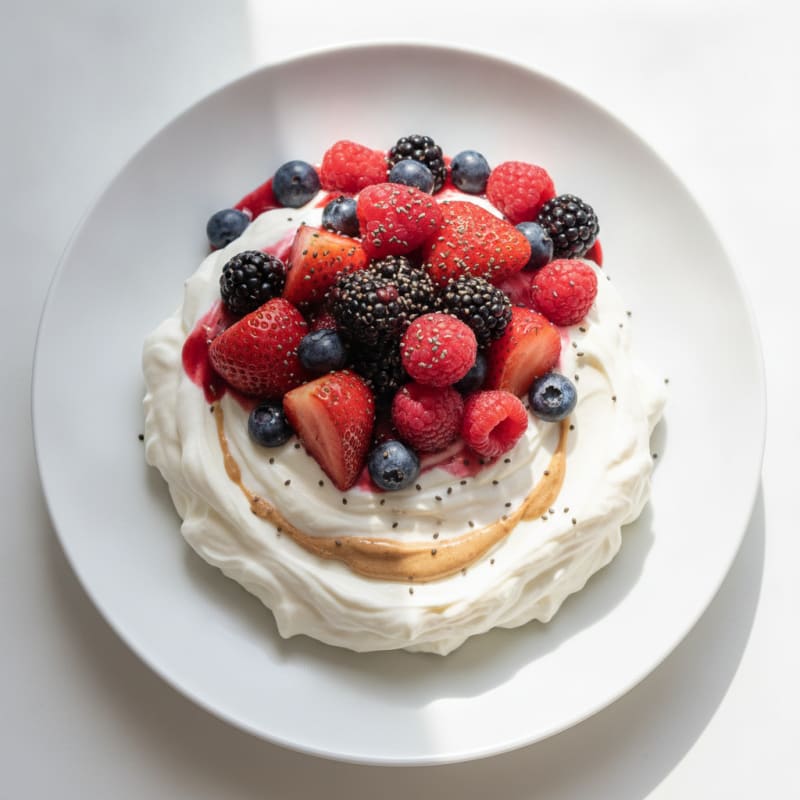 Silky Greek Yogurt Protein Mousse with Mixed Berries