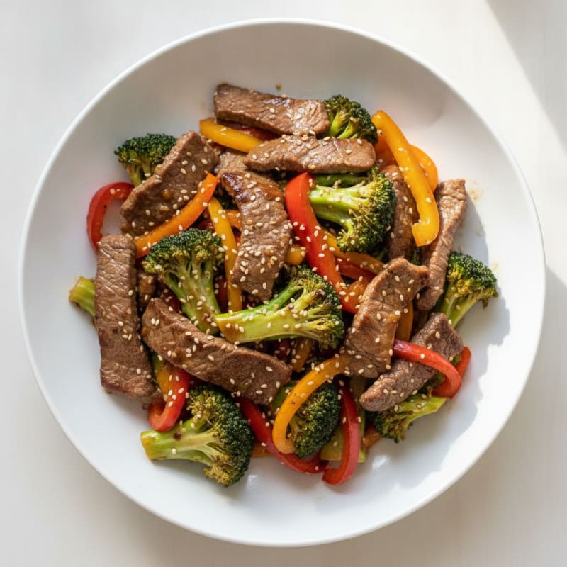 Lean Beef Stir-Fry with Broccoli and Bell Peppers