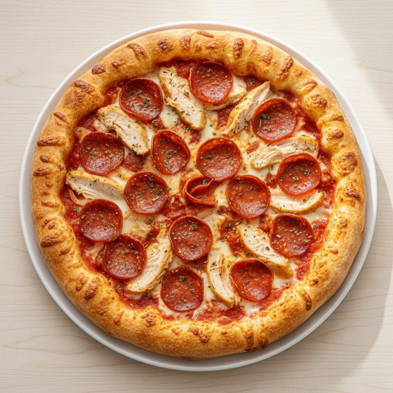 Crispy Pepperoni Stuffed Crust Pizza
