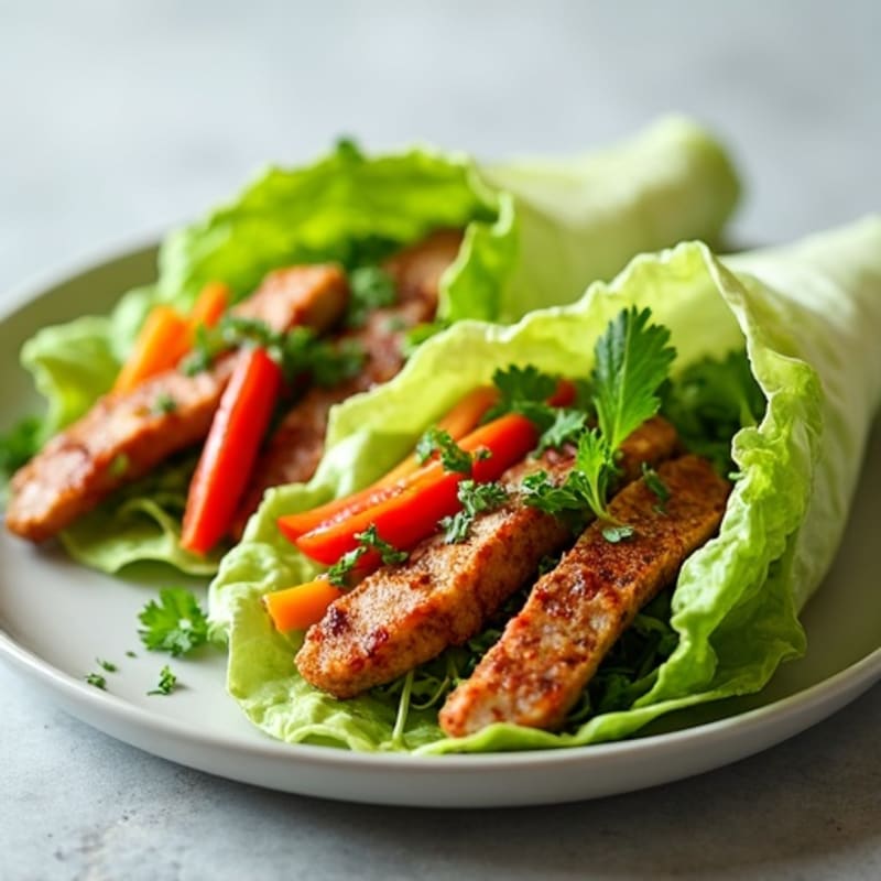 Crispy Pork Lettuce Wraps with Fresh Herbs