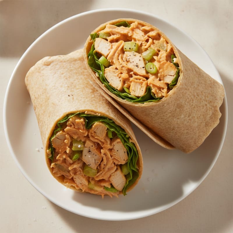Buffalo Ranch Chicken Salad Wraps