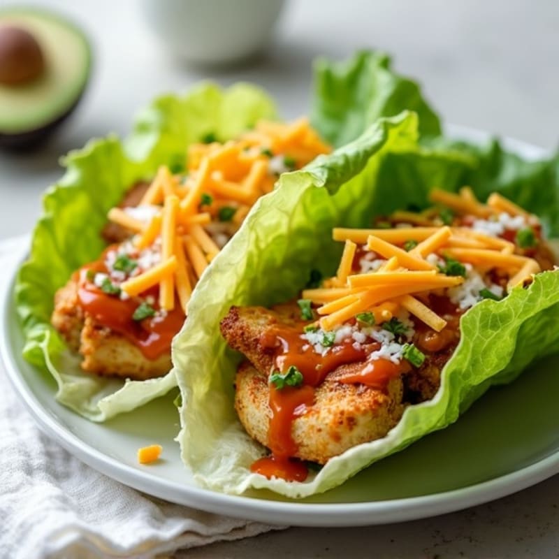 Crispy Buffalo Ranch Chicken Lettuce Wraps