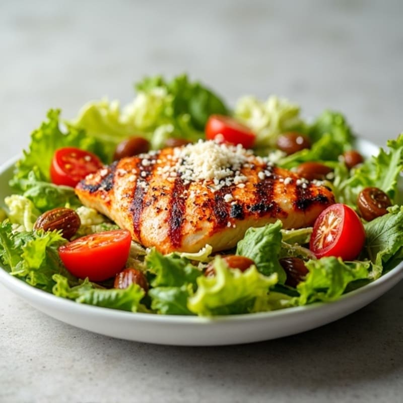 Spicy Italian Chicken Salad with Crispy Romaine and Pepperoncini