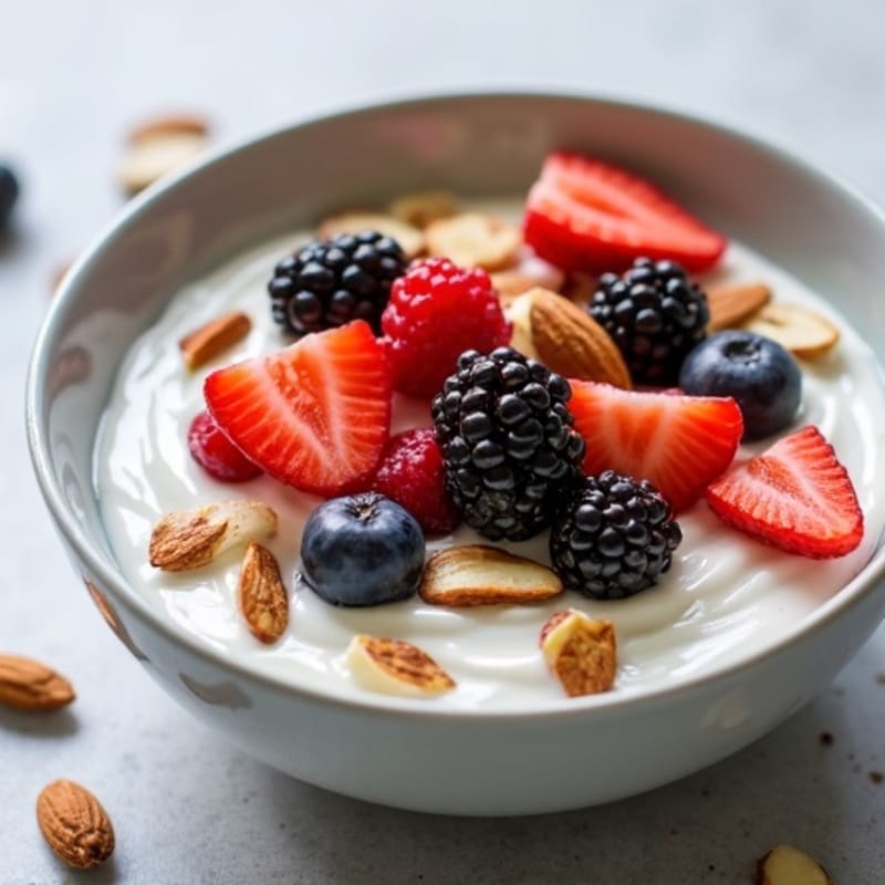 Protein-Packed Greek Yogurt with Fresh Berries and Crunchy Nuts