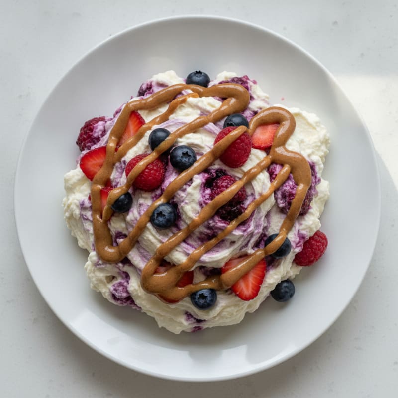 Greek Yogurt Protein Mousse with Mixed Berries