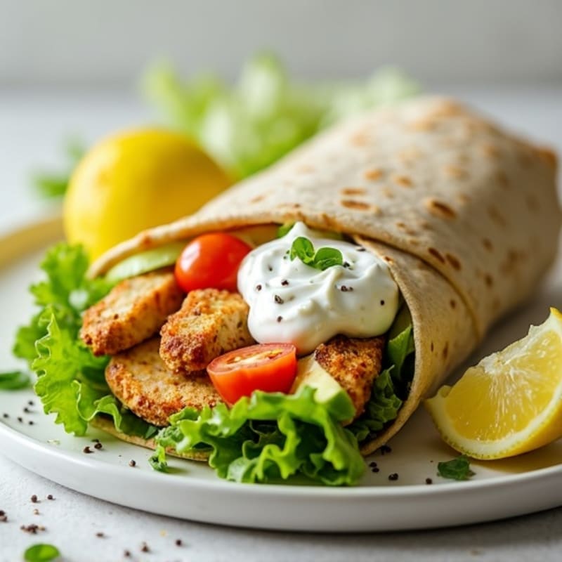 Grilled Chicken and Avocado Wrap with Greek Yogurt Spread
