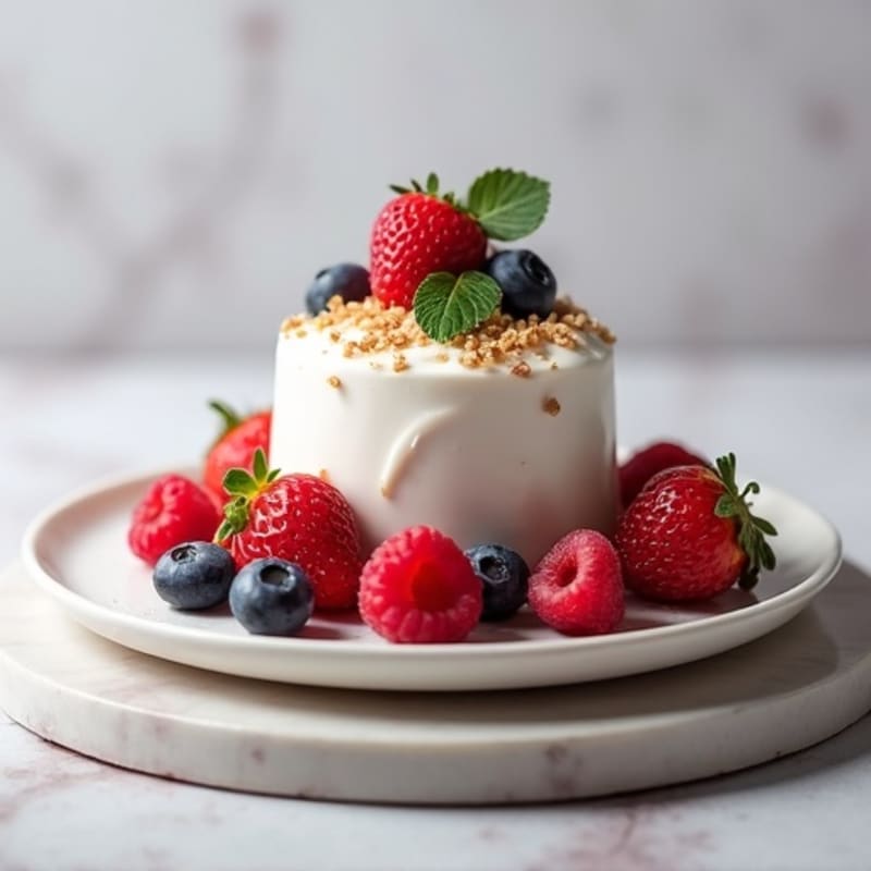 Greek Yogurt Protein Mousse with Mixed Berries