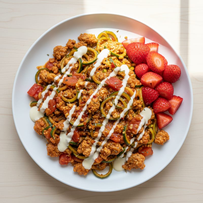 Lean Turkey Zucchini Noodle Skillet