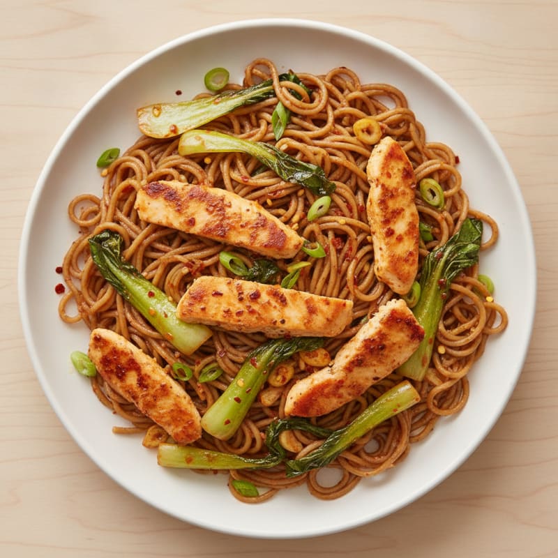 Chili Garlic Noodles with Chicken