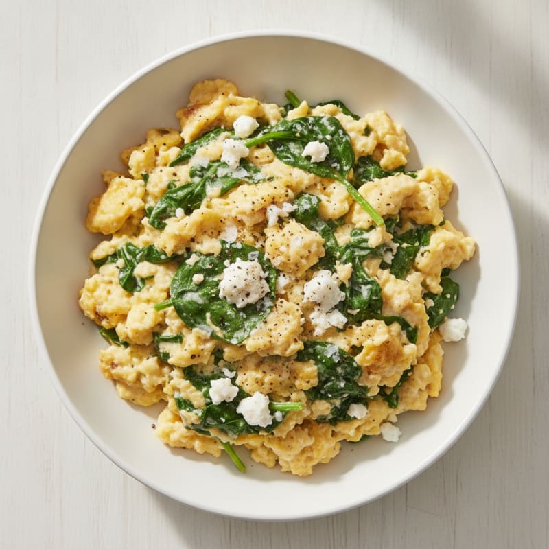 Hearty Scrambled Eggs with Spinach