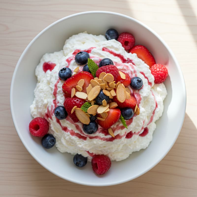 Greek Yogurt Protein Mousse with Mixed Berries