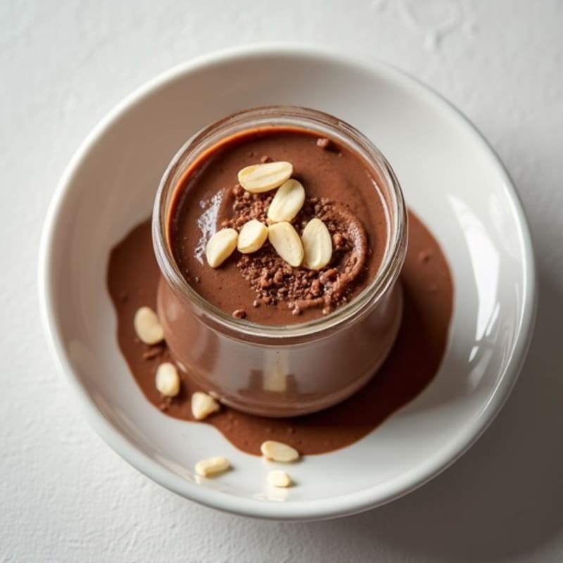 Silky Chocolate Greek Yogurt Protein Pudding with Almonds