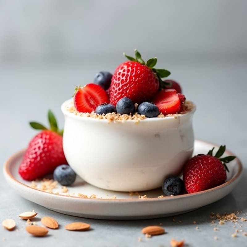 Greek Yogurt Protein Mousse with Mixed Berries