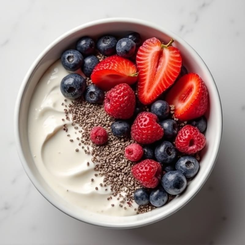 High Protein Creamy Chia Seed Yogurt Bowl
